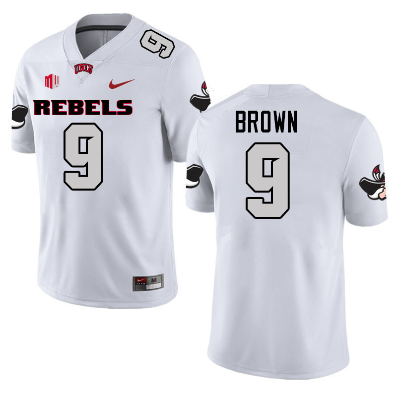 #9 Aamaris Brown UNLV Rebels College Football Jerseys-Retro White #9 Aamaris Brown UNLV Rebels College Football Jerseys-Retro White